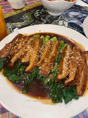 Duck teriyaki  at Aroy Thai Gardens in Middletown