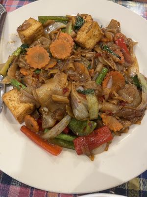Spicy Drunken Noodles with Tofu  at Aroy Thai Gardens in Middletown