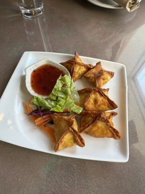 crab rangoons  at Aroy Thai Gardens in Middletown