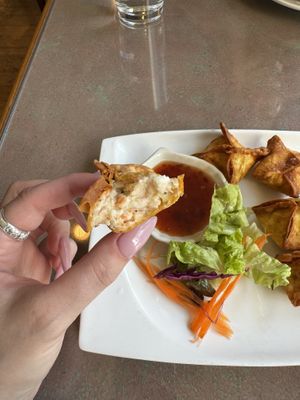 crab rangoons  at Aroy Thai Gardens in Middletown
