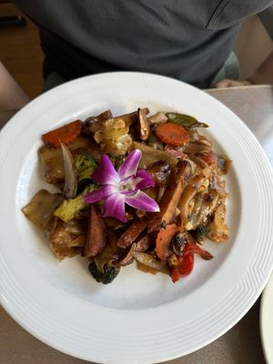 Pad se ew with “chicken"  at Aroy Thai Gardens in Middletown