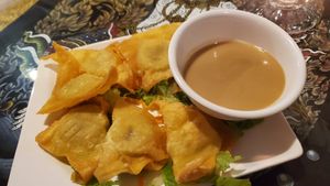banana wonton at Aroy Thai Gardens in Middletown