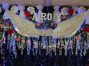 Take a picture with the handmade wings. at Aroy Thai Gardens in Middletown