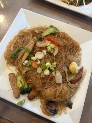 Pad woon sen with chicken   at Aroy Thai Gardens in Middletown
