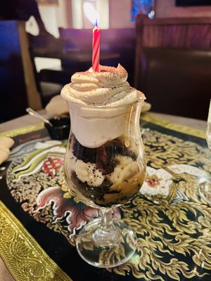 Banoffee (candle for my birthday)  at Aroy Thai Gardens in Middletown