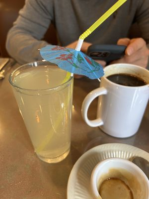 Lychee juice and Thai coffee at Aroy Thai Gardens in Middletown