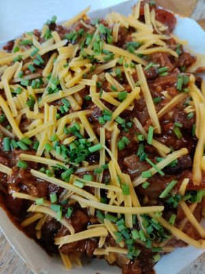 Chili cheese fries at PLNT Burger in Wynnewood
