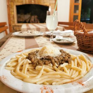 Homemade Istrian pasta with lentils at Konoba Bani in Pazin