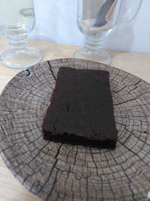 Sweet potato brownie at Vegetopia in Gran Canaria