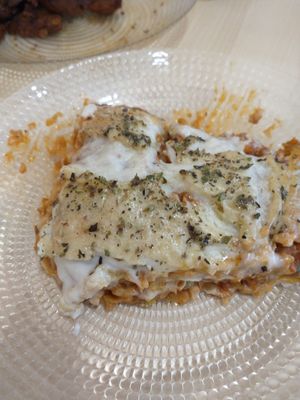 Lasagna at Vegetopia in Gran Canaria
