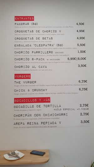 Some of the menue at Vegetopia in Gran Canaria