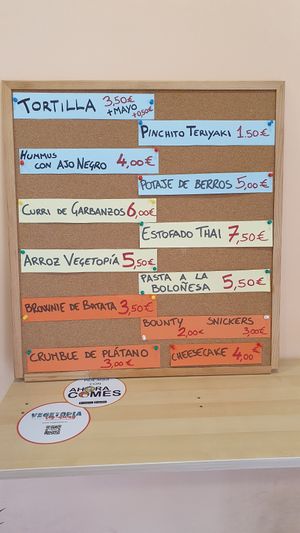 More menue at Vegetopia in Gran Canaria