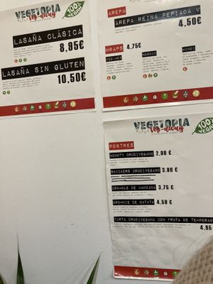 Menu - November 2021 at Vegetopia in Gran Canaria