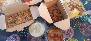 Salteado Thai,chorizo,hummus,queso,tortillas👍 at Vegetopia in Gran Canaria