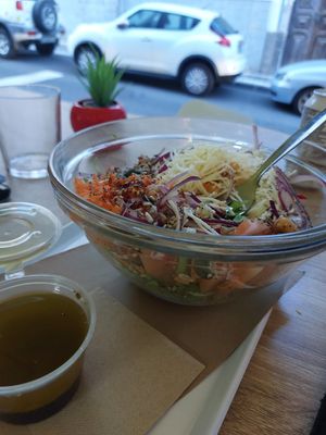 Huge salad at Vegetopia in Gran Canaria