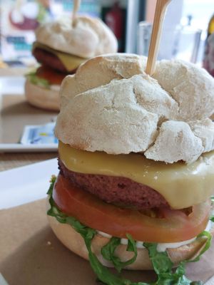 Delicious burger at Vegetopia in Gran Canaria