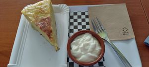 Tortilla (starter) with garlic mayo at Vegetopia in Gran Canaria