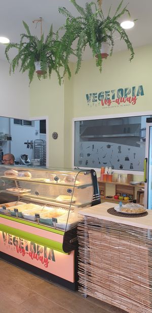 Counter with menus options  at Vegetopia in Gran Canaria