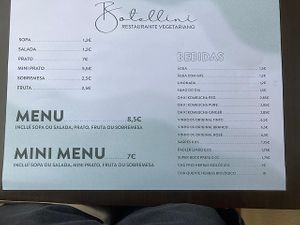 Menu at Botellini in Caldas Da Rainha