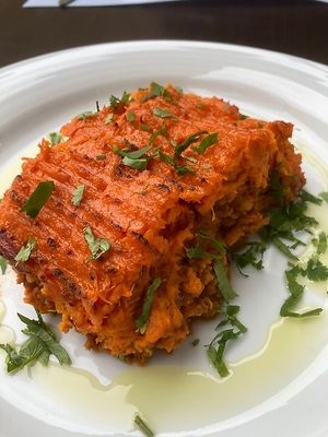 Sweet Potato and Lentil empadãos at Botellini in Caldas Da Rainha