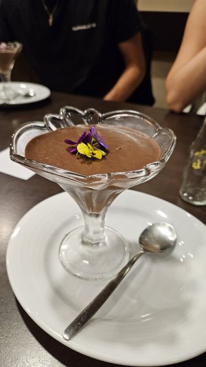 Portuguese style chocolate mousse  at Botellini in Caldas Da Rainha