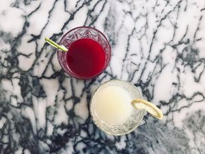 Sumo do dia (Beterraba e Laranja) e Limonada at Botellini in Caldas Da Rainha