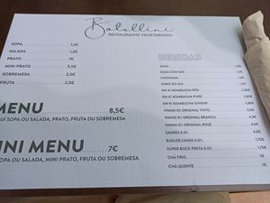 Menu at Botellini in Caldas Da Rainha