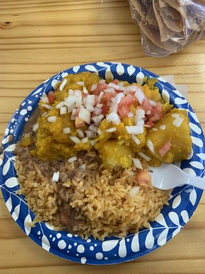 I know this photo looks silly, but this food is godly. This is after I shoveled a bunch in my mouth.  at Chile Verde in St Petersburg