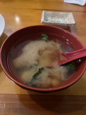Miso soup  at Maki-San in Bala Cynwyd
