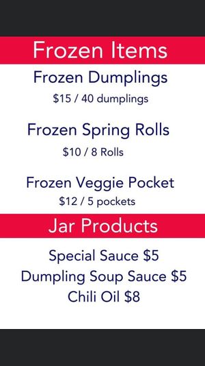 Frozen products  at Veggie Van in Adelaide