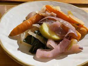 Verdure spadellate  at Osteria delle Crete in San Giovanni Dasso