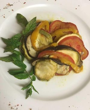 Ratatouille at Osteria delle Crete in San Giovanni Dasso