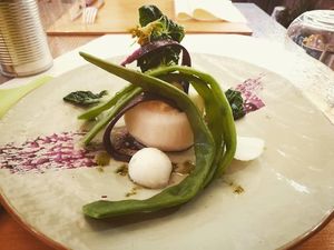 Vegetarian dish at Osteria delle Crete in San Giovanni Dasso