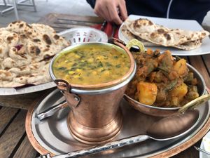 roti, daal methi, bhindi masala at Namaste in Ljubljana
