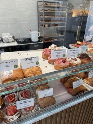 Vegan options in the shop 🥐  at Charlotte Croissanterie in Trieste