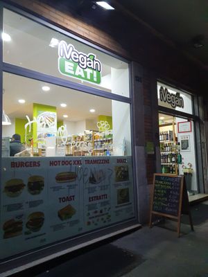 Outside at iVegan in Rome