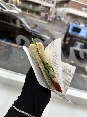 Bresaola and rocket sandwich   at iVegan in Rome