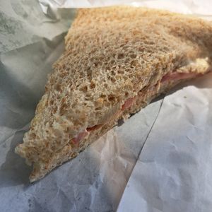 Vegan tuna and tomato sandwich (takeaway) at iVegan in Rome