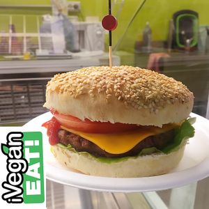 Burger Classic, Burger Mexico, Burger Smoked, Tempeh Burger.  at iVegan in Rome