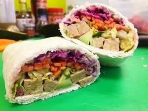 Tempeh wrap at iVegan in Rome