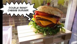 Double burger, double cheese: Double beast cheese burger! at iVegan in Rome