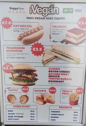 Part of the menu! at iVegan in Rome