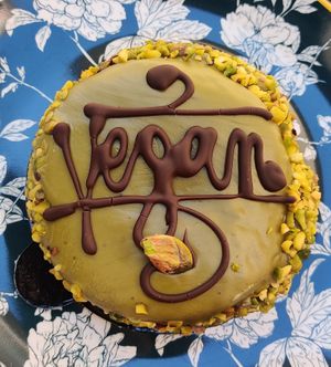 Pistachio Sacher cake 😍 at iVegan in Rome