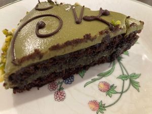Sacher torte with pistachio cream  at iVegan in Rome