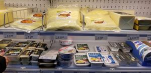 Cheese section at iVegan in Rome