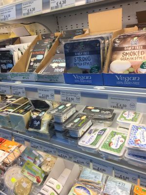 Vegan cheeses at iVegan in Rome
