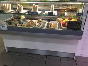 Freshly prepared food counter at iVegan in Rome