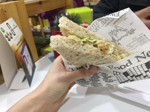 Faux chicken salad tramezzino  at iVegan in Rome