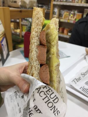 Artichokes and vegan würstel tramezzino  at iVegan in Rome