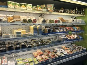 Many vegan cheeses  at iVegan in Rome